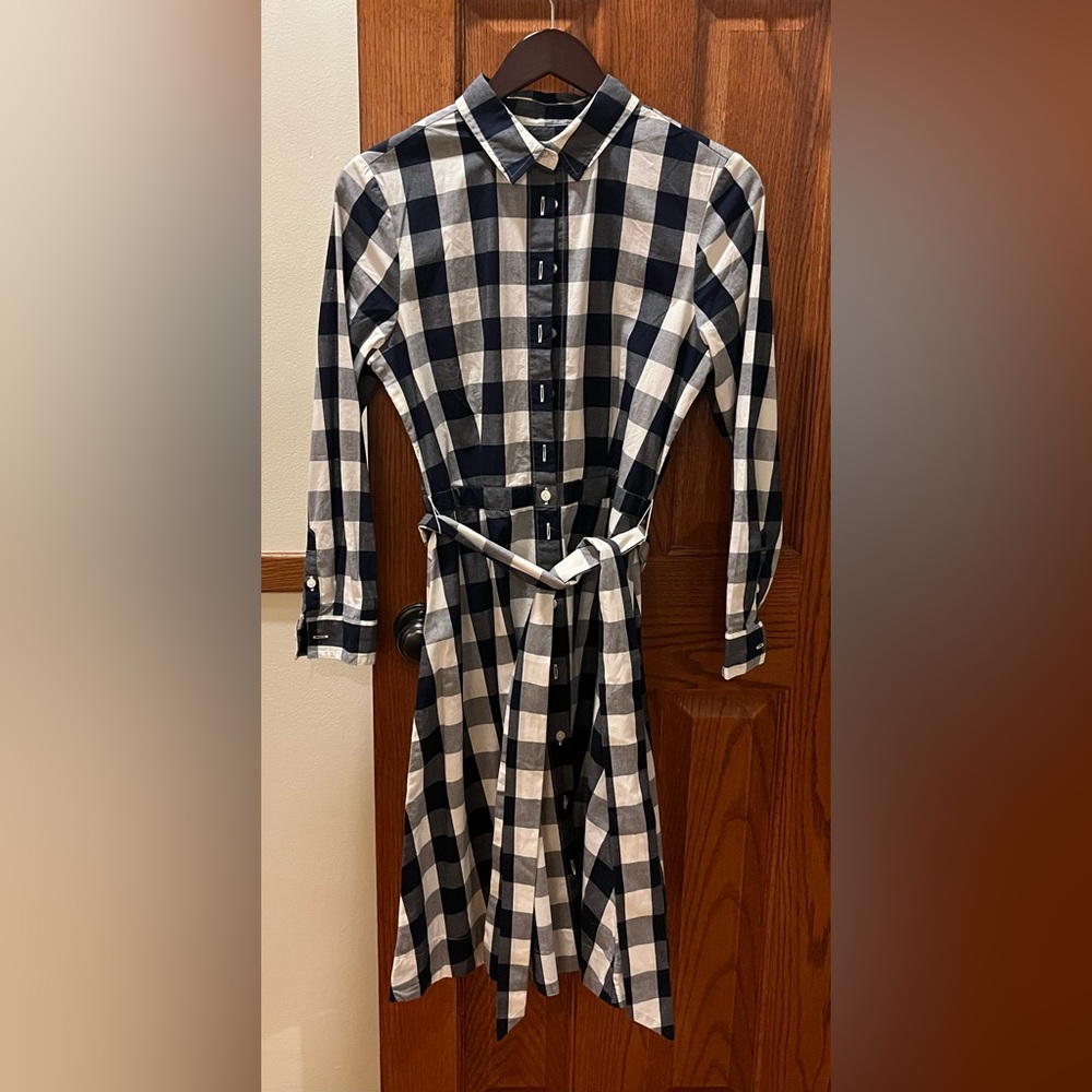 J. Crew Factory Blue and White Plaid Dress 👗